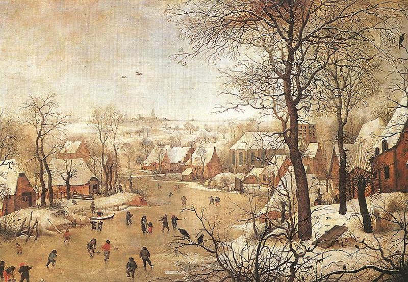 BRUEGHEL, Pieter the Younger Winter Landscape with a Bird-trap oil painting picture